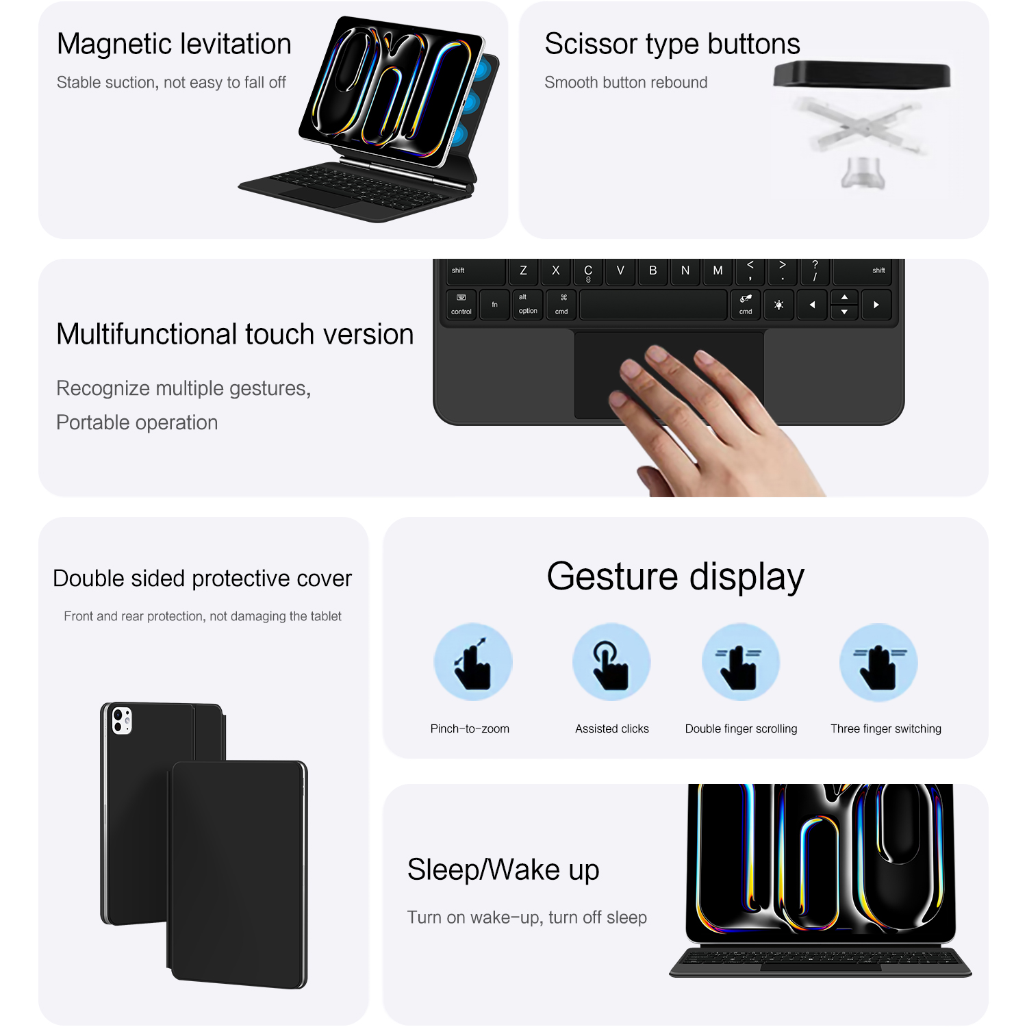 AJIUYU Magic Keyboard Folio Fo - مراجعة Ipad Cover Folio وسعره
