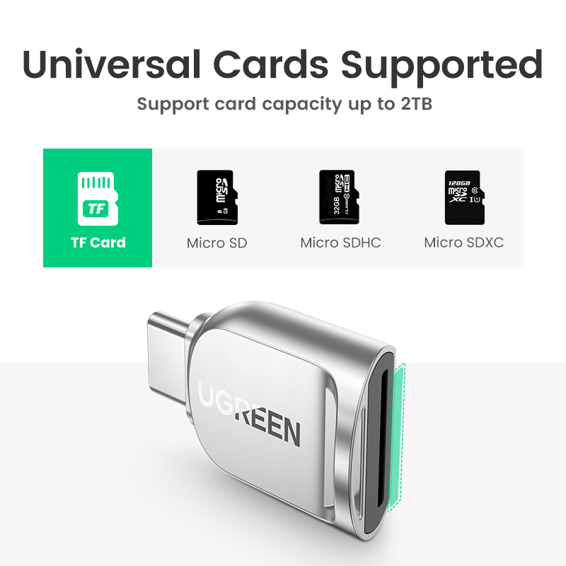 UGREEN Card Reader USB-C to Mi - مراجعة Microsd Card Tablet وسعره