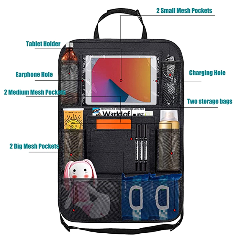 1pc Car Backseat Organizer wit - مراجعة Tablet Accessories Bag وسعره