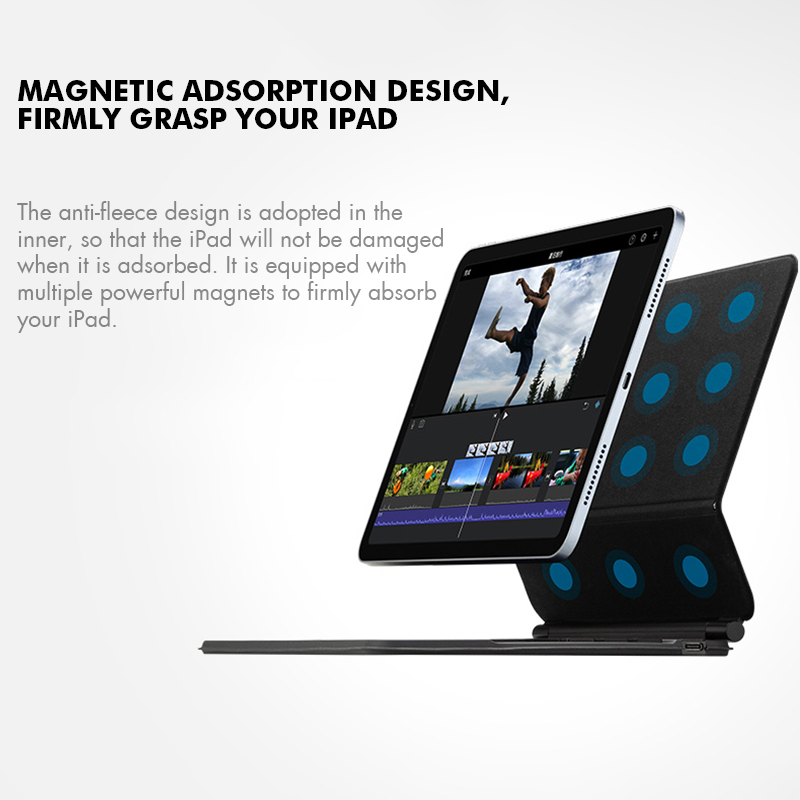 GOOJODOQ Backlight Magic Keybo - مراجعة Ipad Cover Folio وسعره