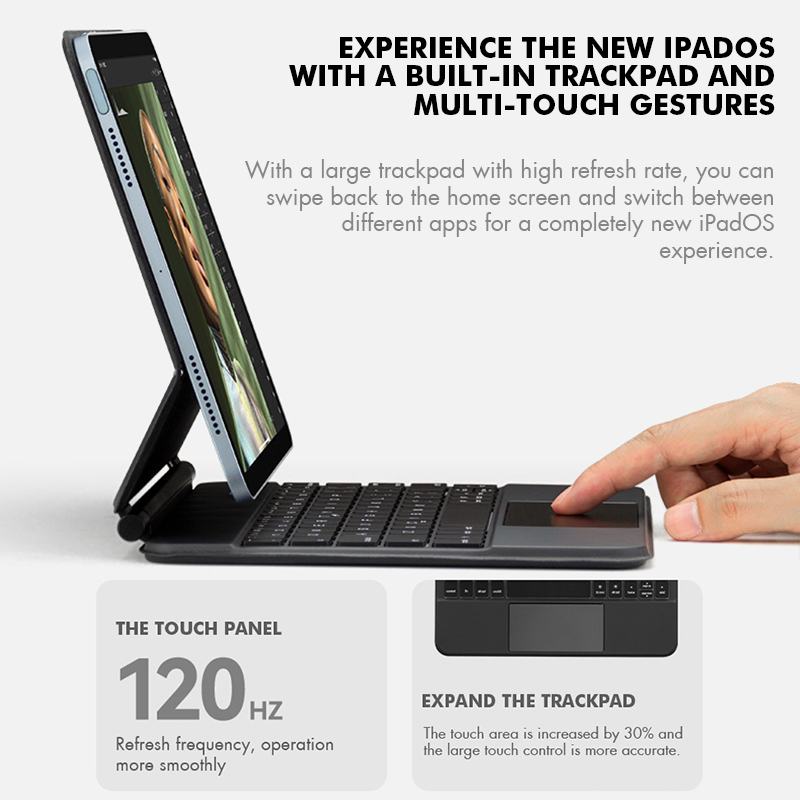 GOOJODOQ Backlight Magic Keybo - مراجعة Ipad Cover Folio وسعره