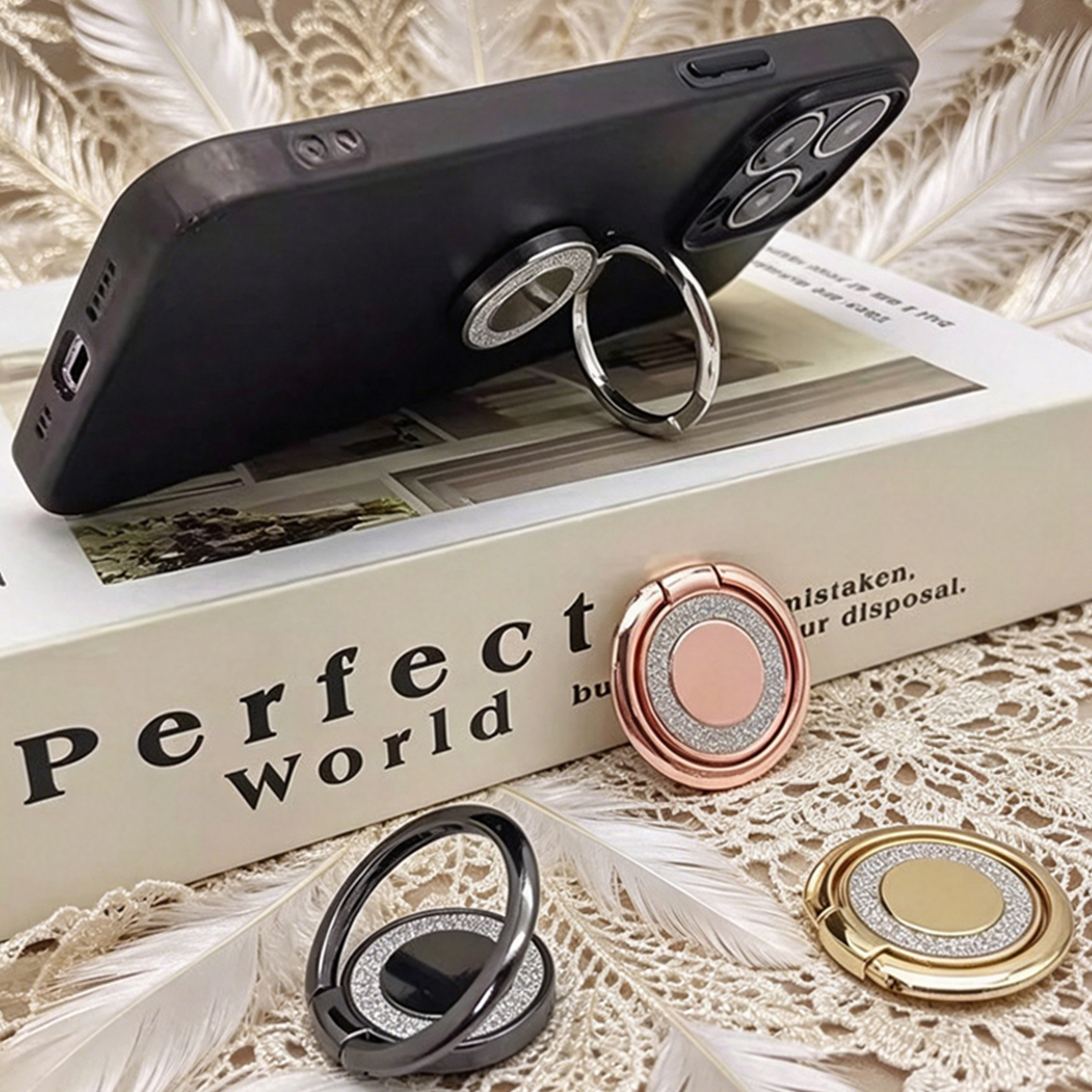 Universal Glitter Phone Ring H - مراجعة Tablet Holder Accessories وسعره