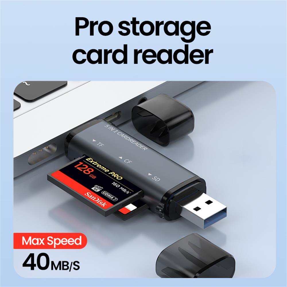 5 IN 1 USB Card Reader Type C  - مراجعة Microsd Card Tablet وسعره