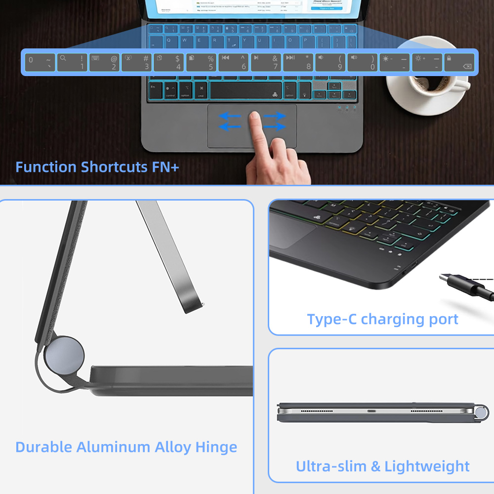 Wireless Backlit Keyboard Case - مراجعة Ipad Cover Folio وسعره