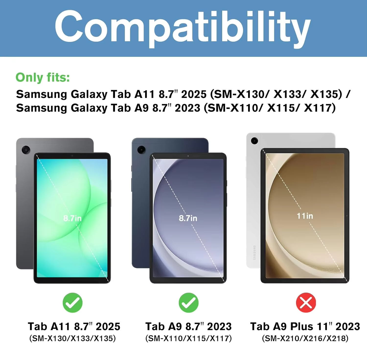 8.7-inch tempered glass film f - مراجعة Samsung Tablet A9 Accessories وسعره