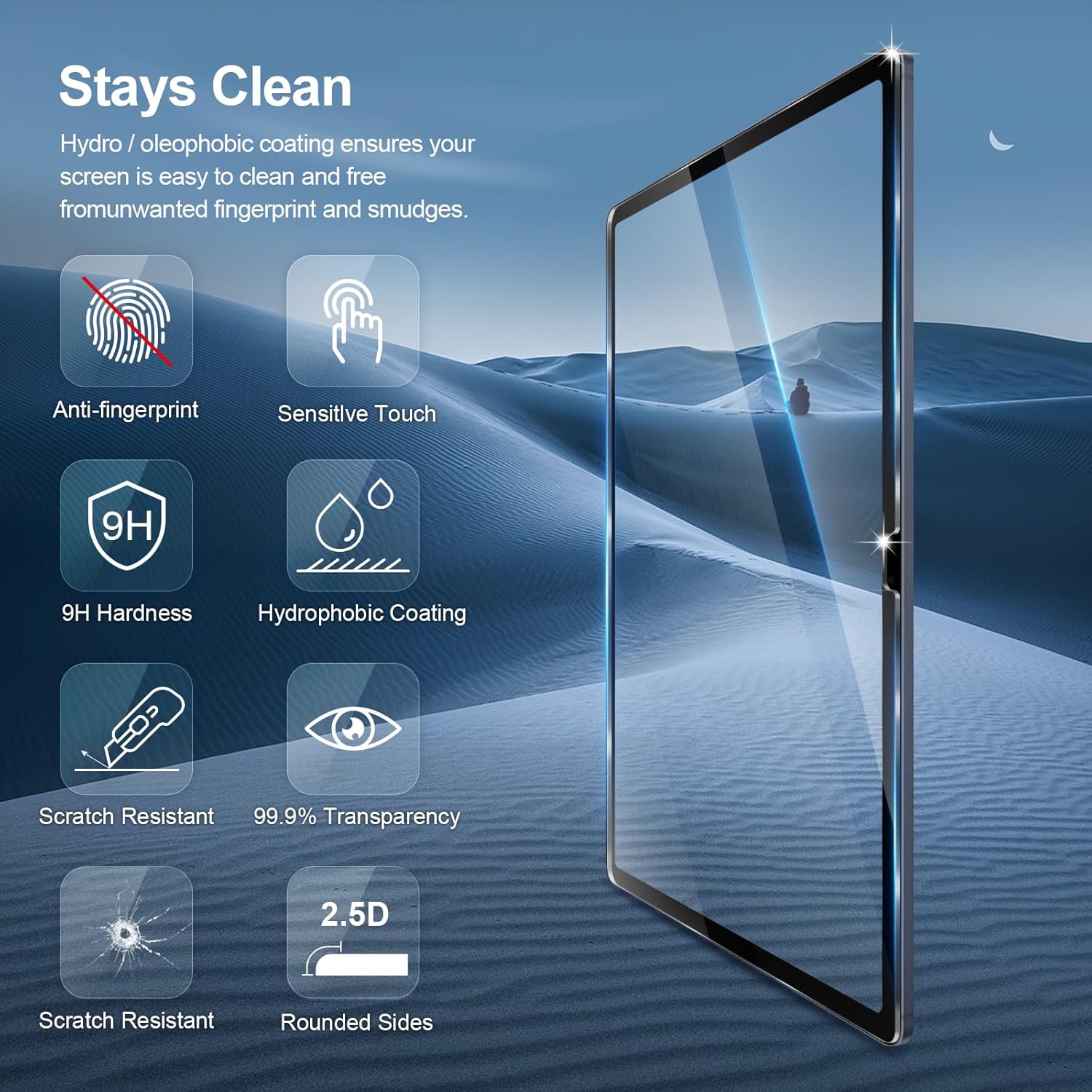 2PCS Tempered Glass Screen Pro - مراجعة Samsung Tablet A9 Accessories وسعره